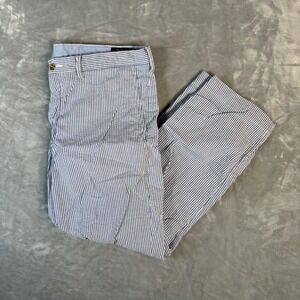Polo Ralph Lauren Pants Mens 38x27 Blue White Seersucker Stretch Straight Preppy